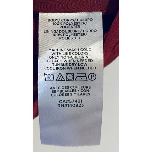 LOFT Top Womens Large Burnout Floral Short Sleeve Red Flowy Boho Cottagecore - Picture 6 of 7